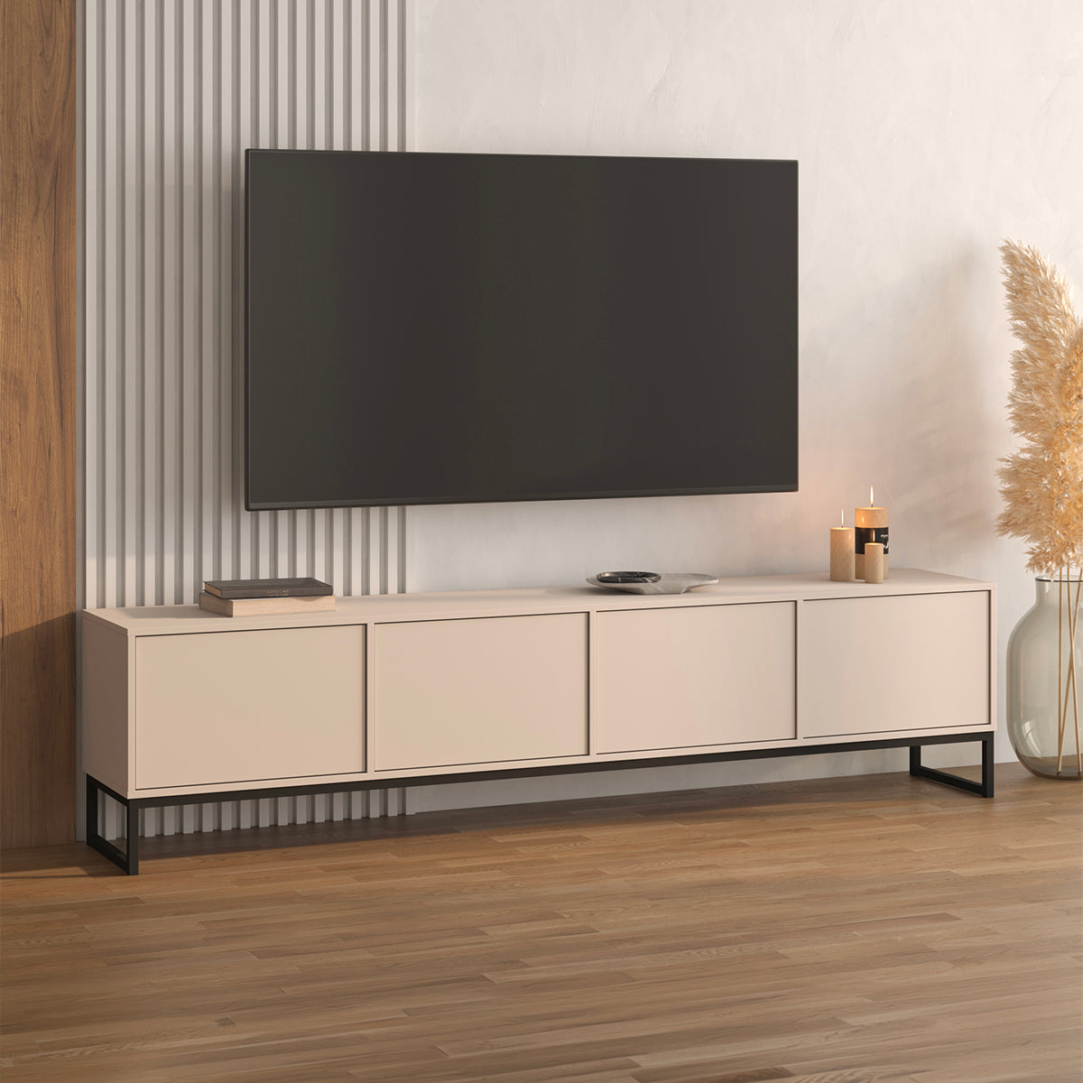Meuble TV 4 portes 209 cm Loa Cachemire - vue 2