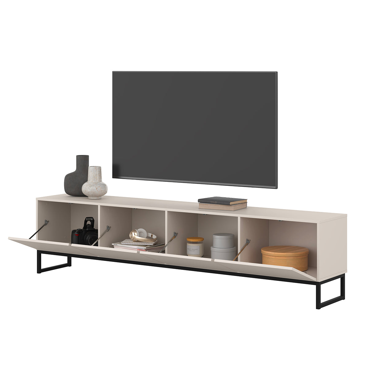 Meuble TV 4 portes 209 cm Loa Cachemire - vue 5