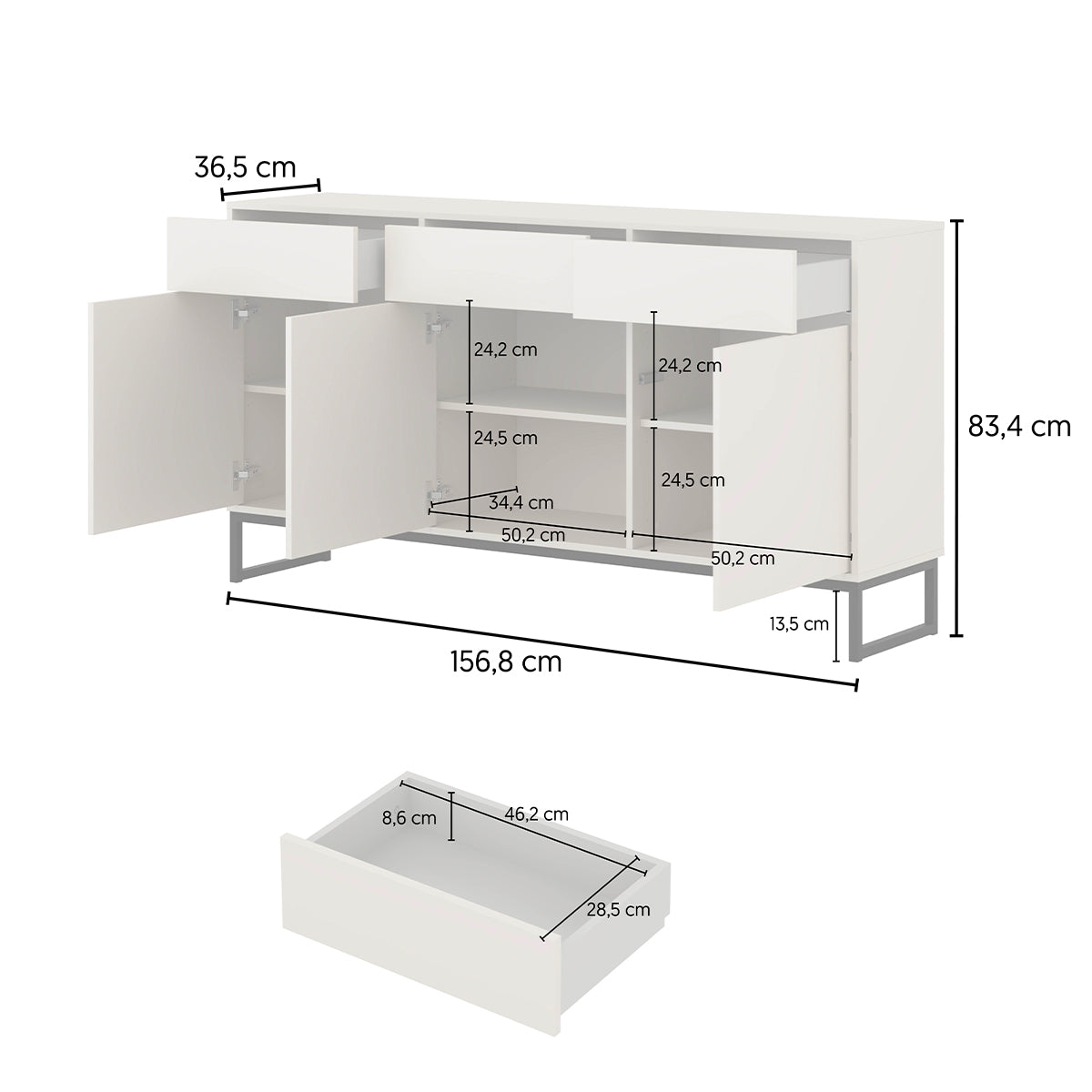 Buffet 3 portes 3 tiroirs Loa Cachemire - vue 9