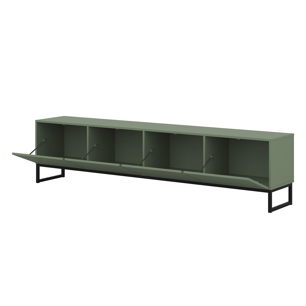 Meuble TV 4 portes 209 cm Loa Vert - vue 4