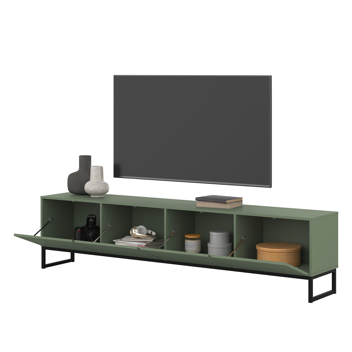 Meuble TV 4 portes 209 cm Loa Vert - vue 5
