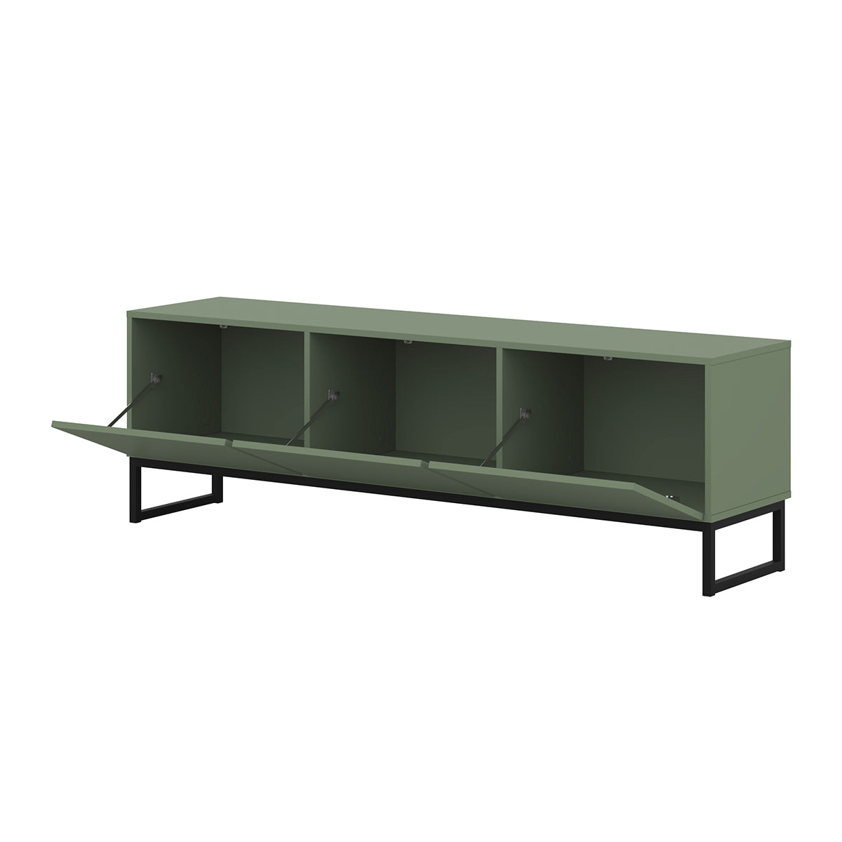 Meuble TV 3 portes 157 cm Loa Vert - vue 4