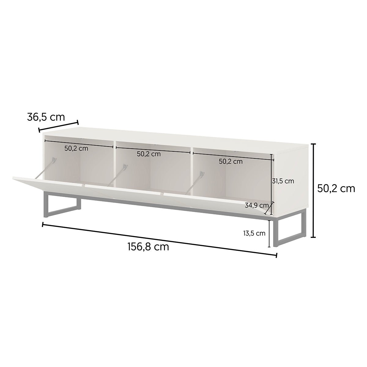 Meuble TV 3 portes 157 cm Loa Vert - vue 8
