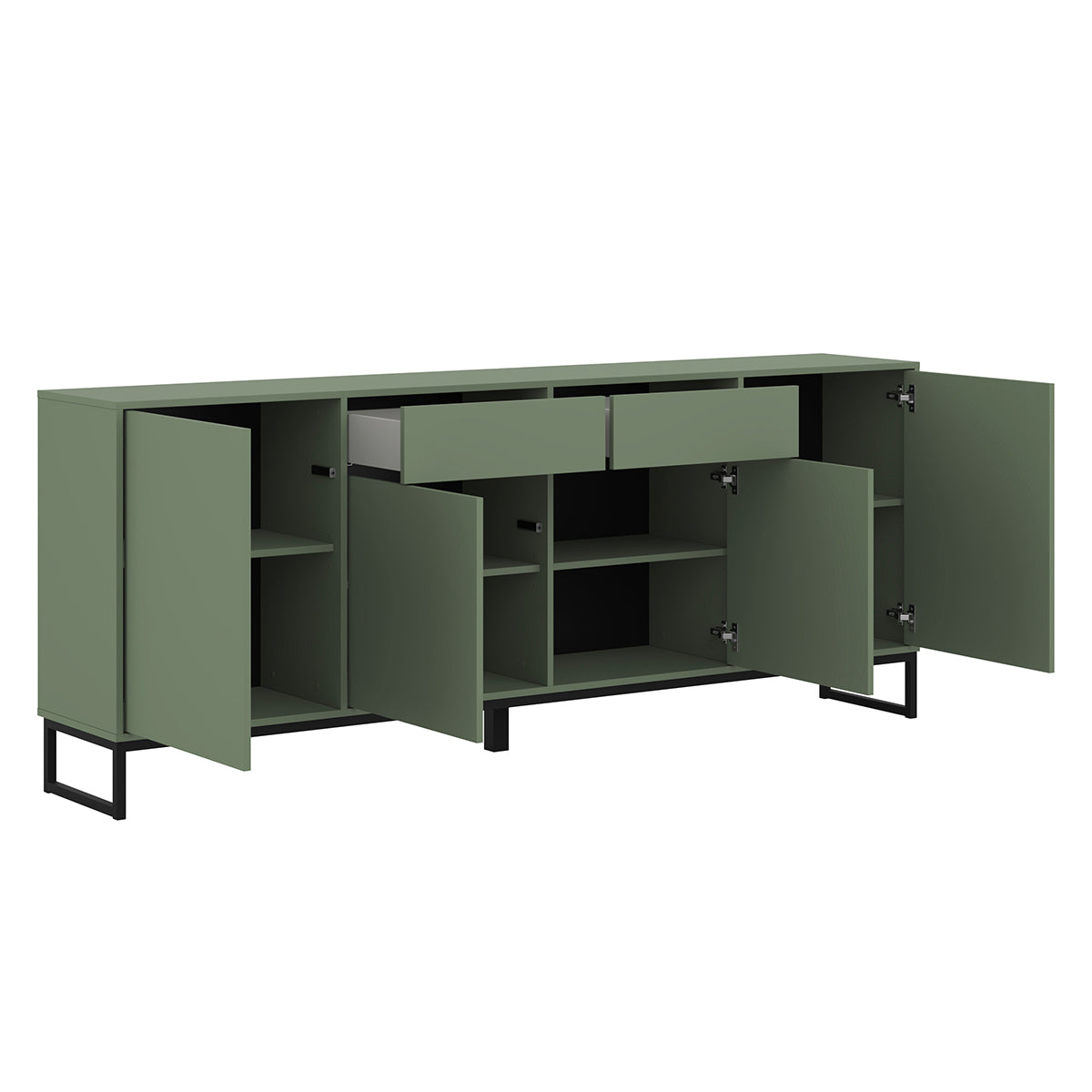 Buffet 4 portes 2 tiroirs Loa Vert - vue 4