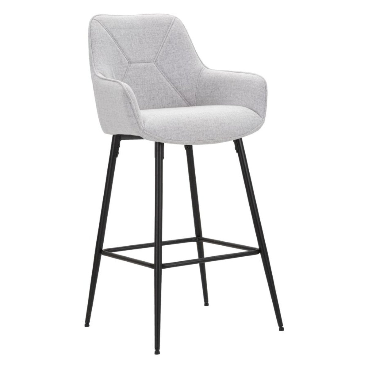 Lot de 2 chaises de bar en tissu et métal Cairn Gris - vue 2