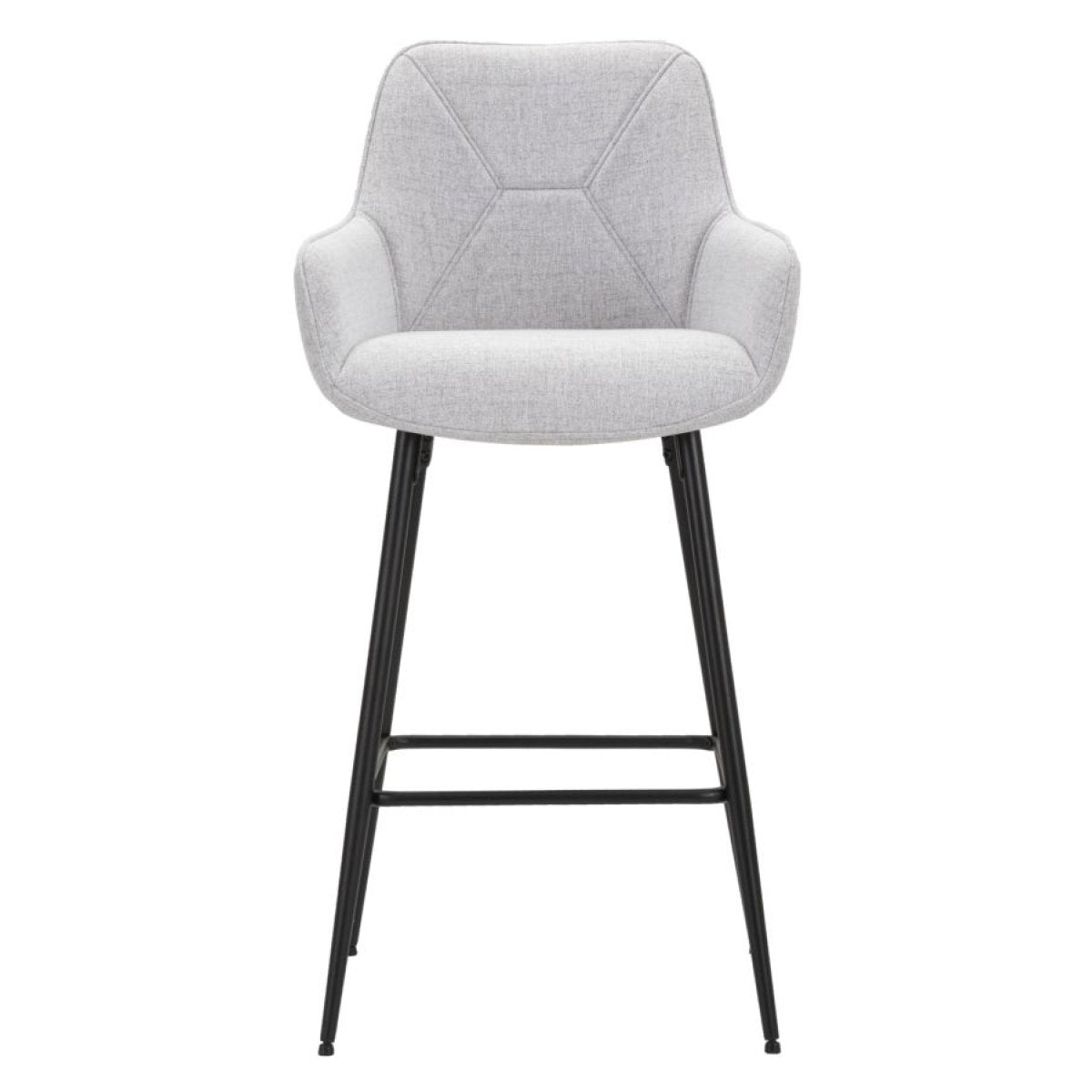 Lot de 2 chaises de bar en tissu et métal Cairn Gris - vue 3