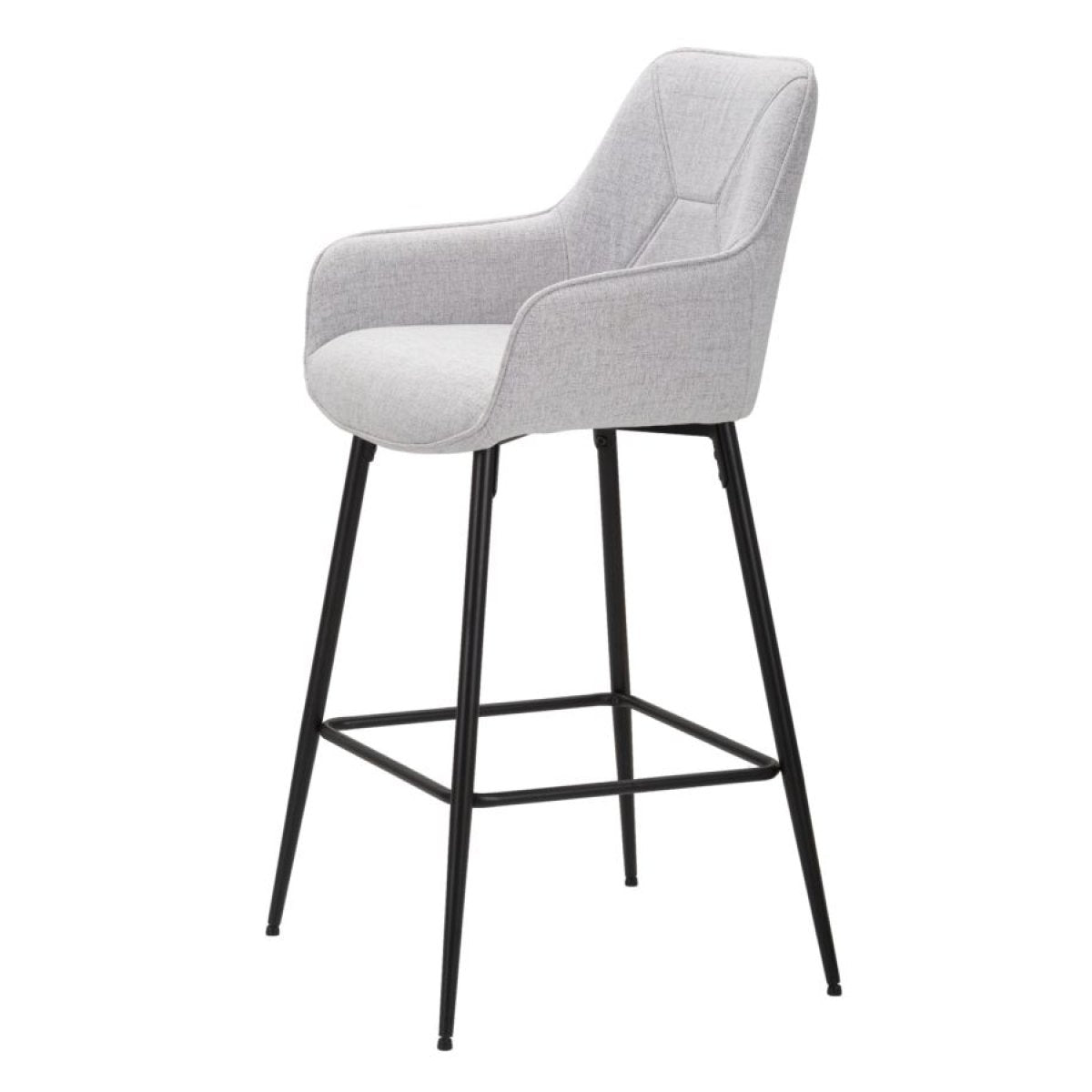 Lot de 2 chaises de bar en tissu et métal Cairn Gris - vue 4