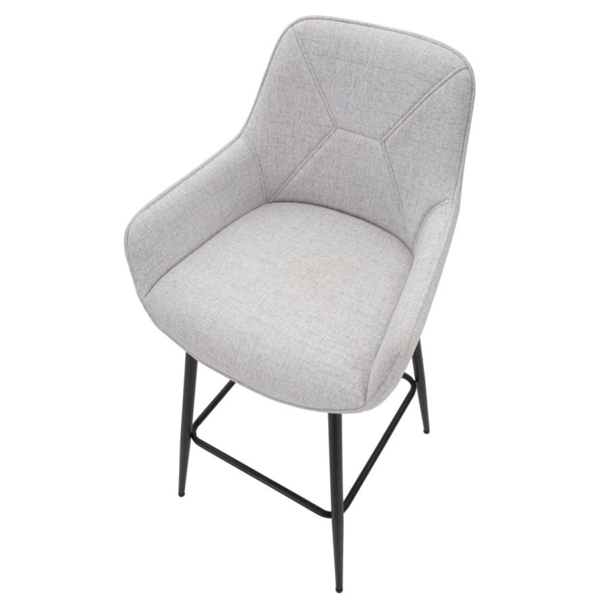 Lot de 2 chaises de bar en tissu et métal Cairn Gris - vue 5