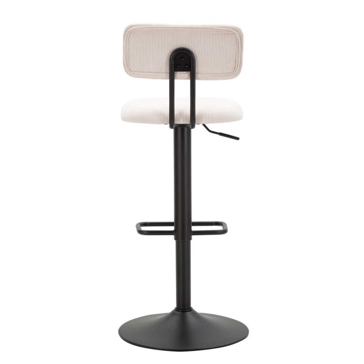 Lot de 2 tabourets de bar réglables de 61 à 83 cm Malorie Velours côtelé Blanc et Noir - vue 5