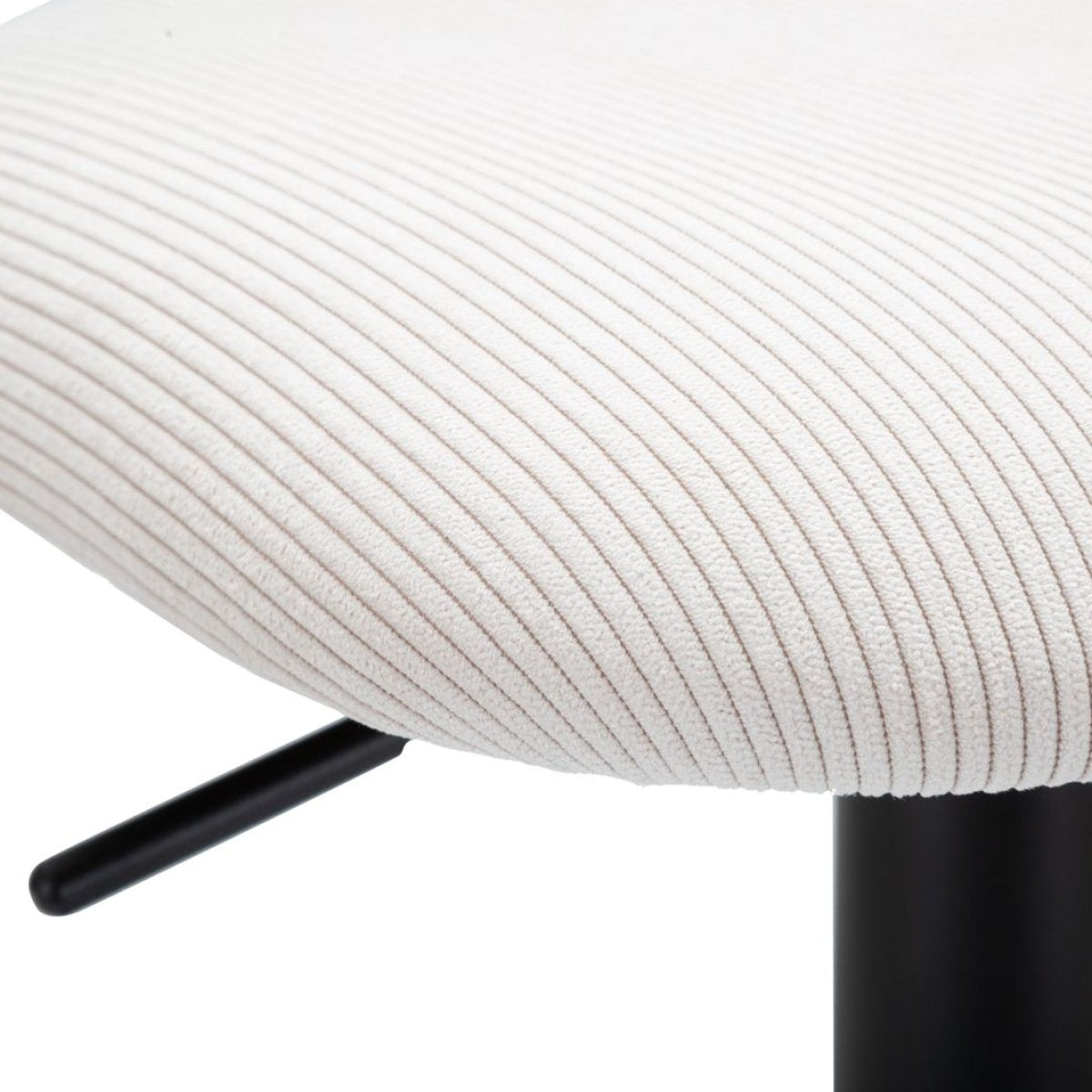 Lot de 2 tabourets de bar réglables de 61 à 83 cm Malorie Velours côtelé Blanc et Noir - vue 7