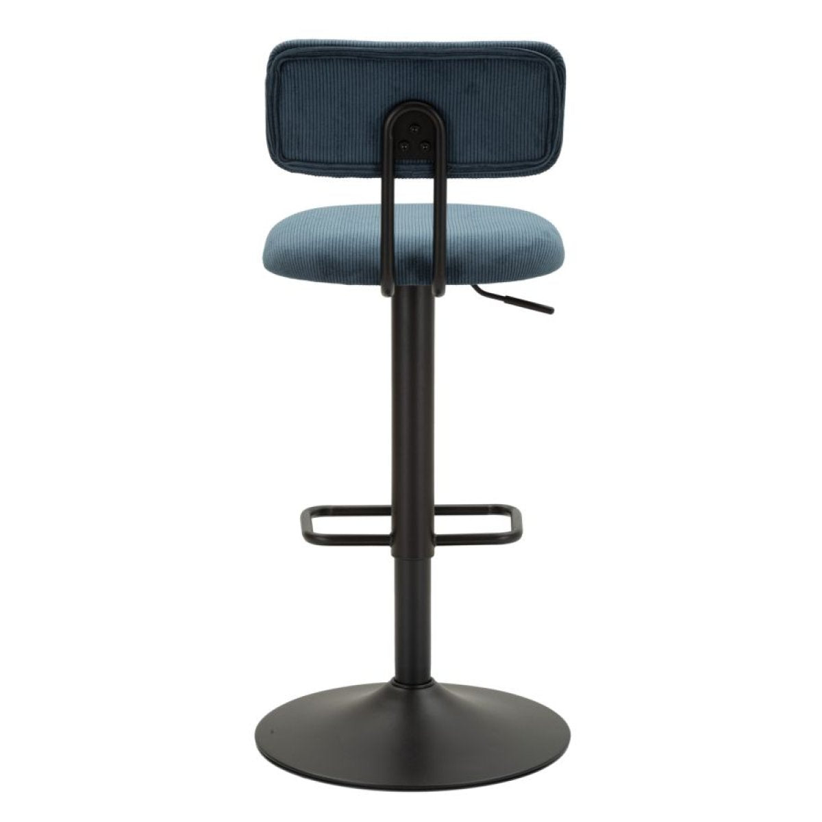 Lot de 2 tabourets de bar réglables de 61 à 83 cm Malorie Velours côtelé Bleu et Noir - vue 5