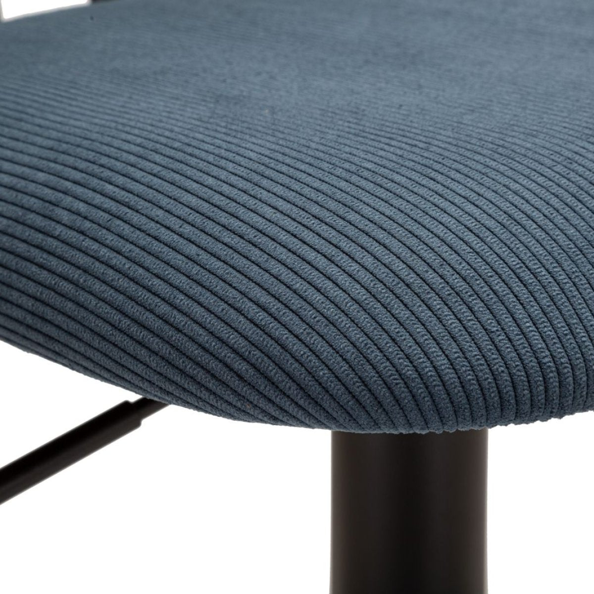 Lot de 2 tabourets de bar réglables de 61 à 83 cm Malorie Velours côtelé Bleu et Noir - vue 7