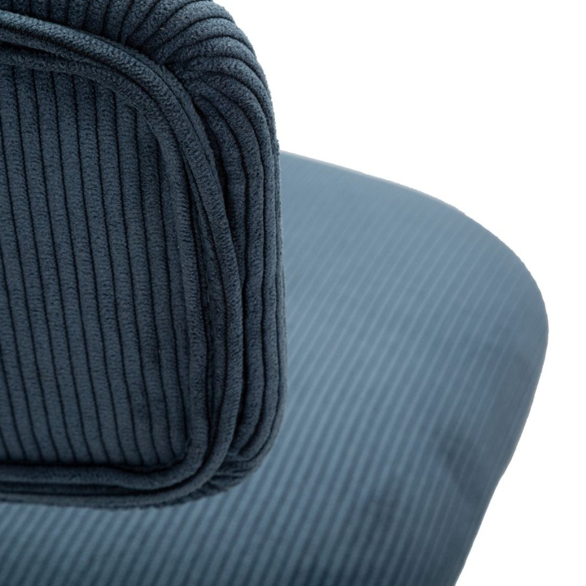 Lot de 2 tabourets de bar réglables de 61 à 83 cm Malorie Velours côtelé Bleu et Noir - vue 8