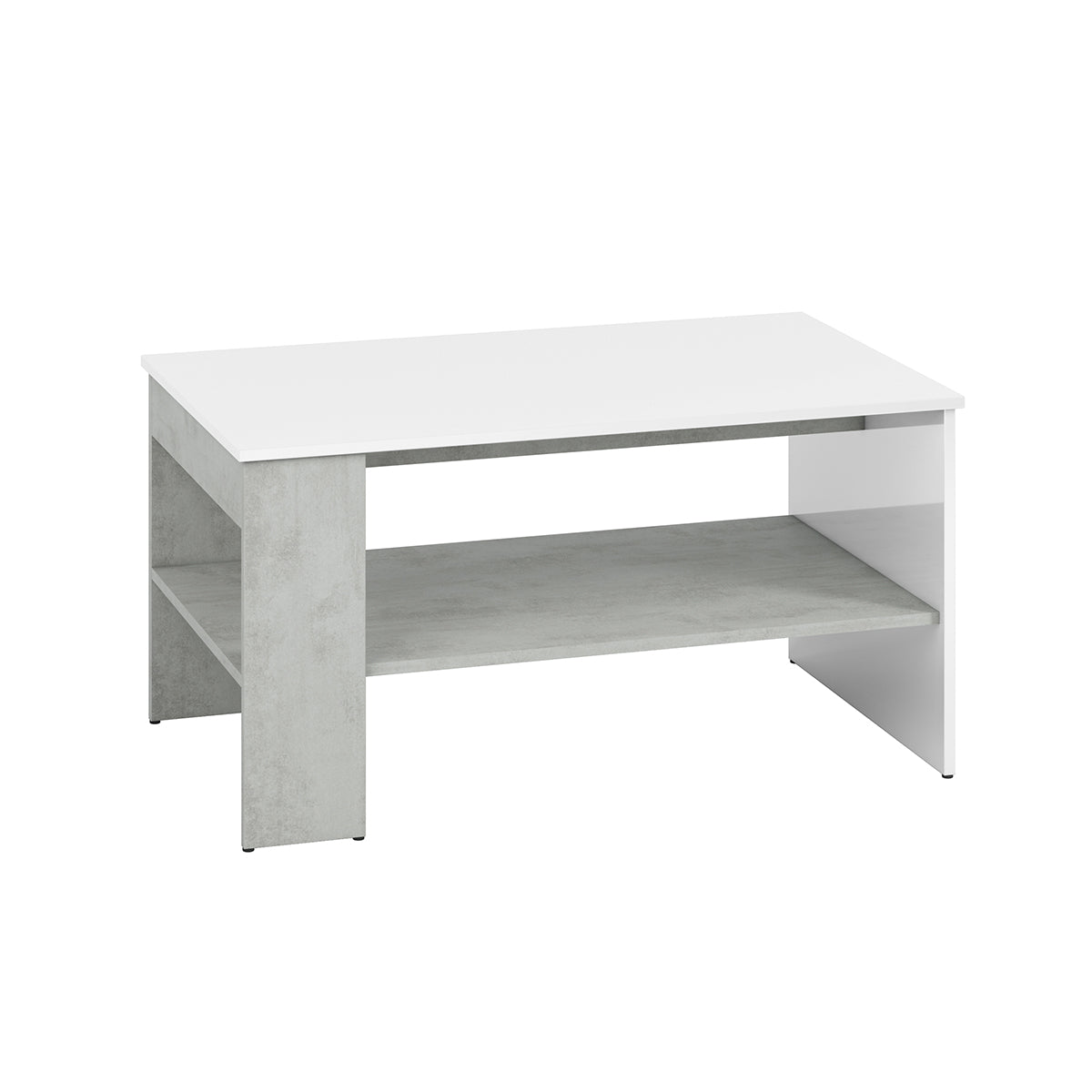 Table basse Orion Blanc et Effet béton
