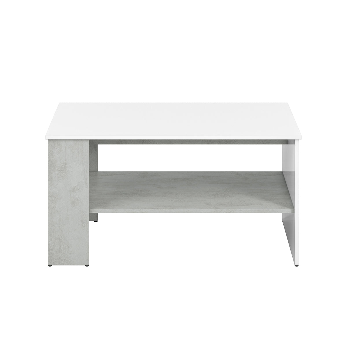 Table basse Orion Blanc et Effet béton - vue 2