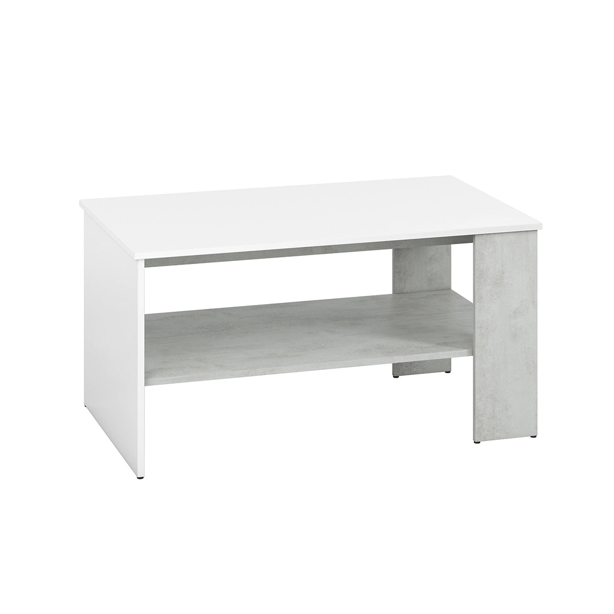 Table basse Orion Blanc et Effet béton - vue 3