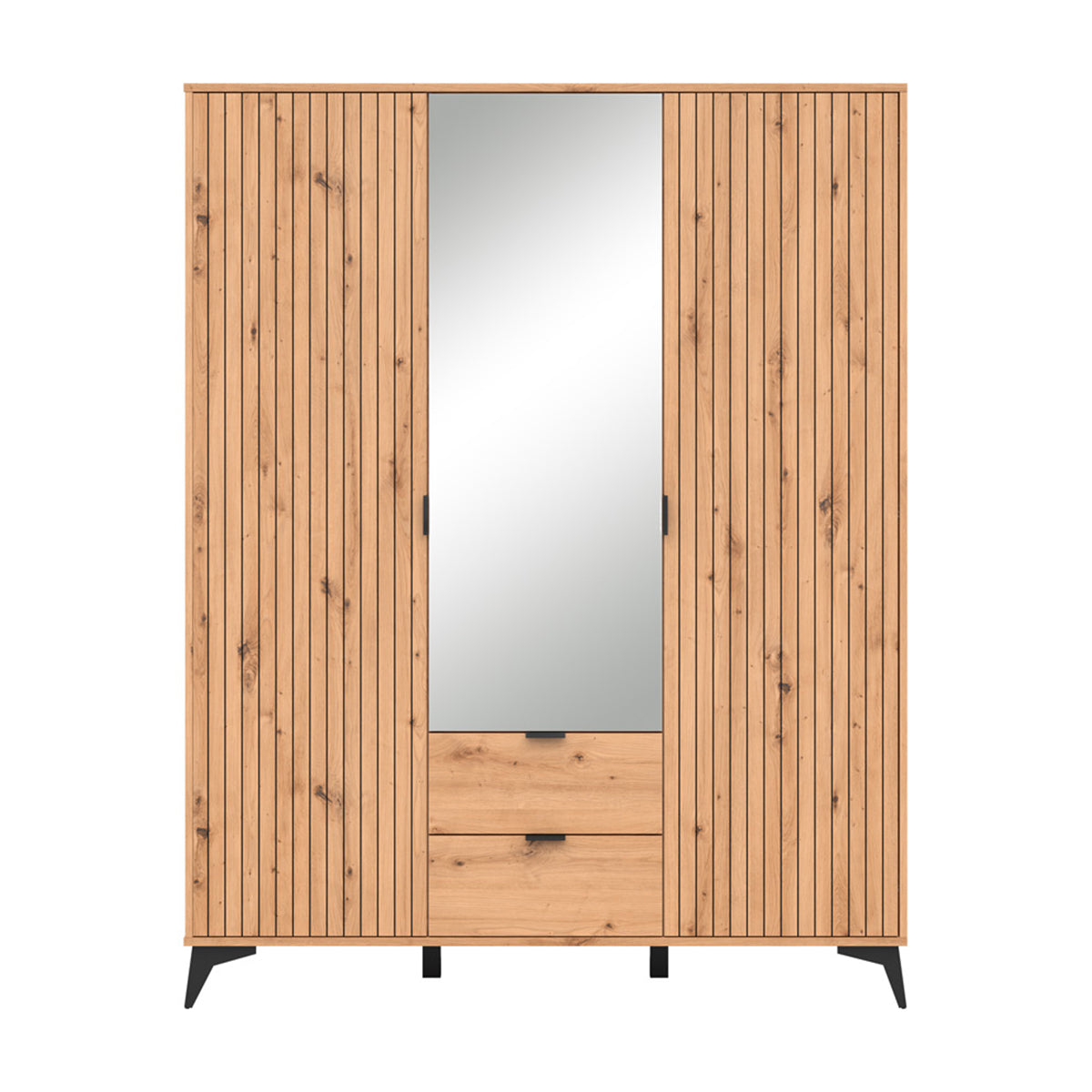 Armoire 3 portes 2 tiroirs Mao Bois - vue 3