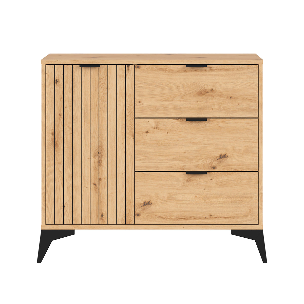 Buffet 1 porte 3 tiroirs Mao Bois - vue 3