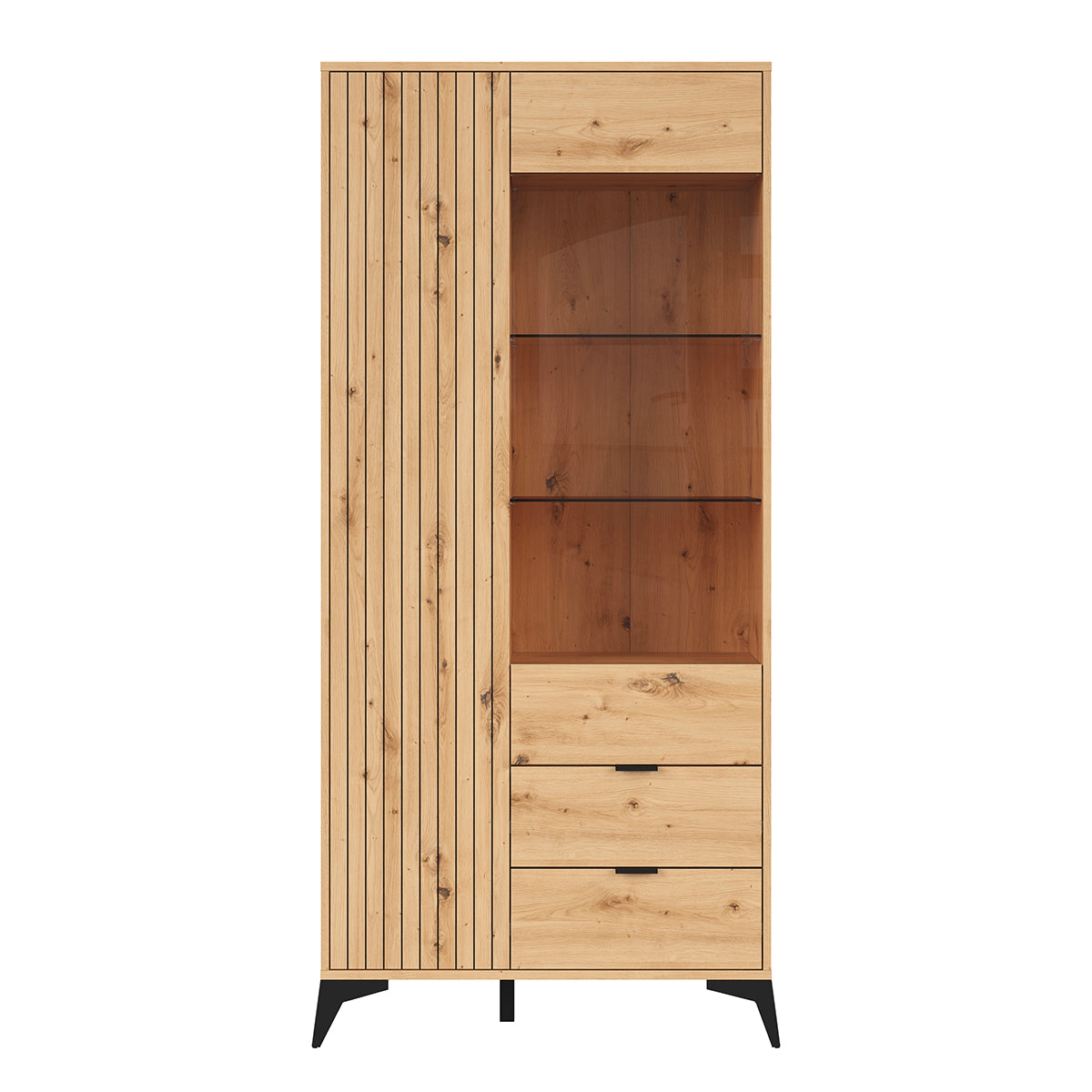 Vaisselier 2 portes 2 tiroirs Mao Bois - vue 3