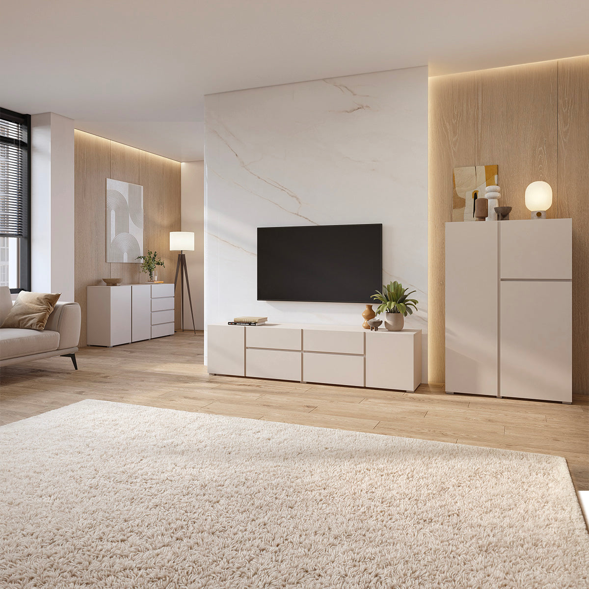 Buffet 2 portes 4 tiroirs Maxis Cachemire - vue 3