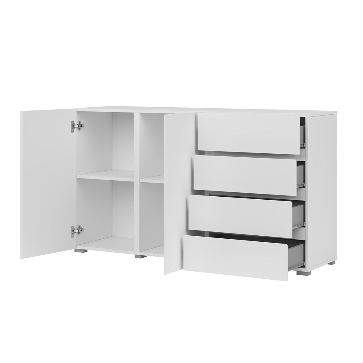 Buffet 2 portes 4 tiroirs Maxis Blanc - vue 3
