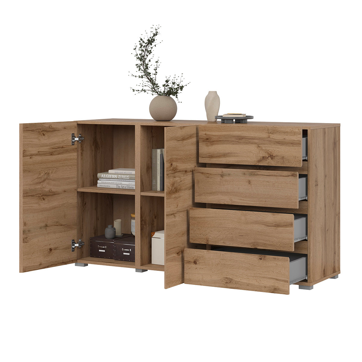 Buffet 2 portes 4 tiroirs Maxis Bois - vue 4