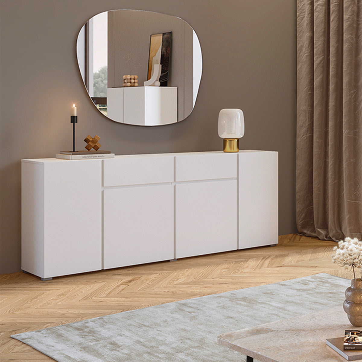Buffet 4 portes 2 tiroirs Maxis Blanc - vue 2