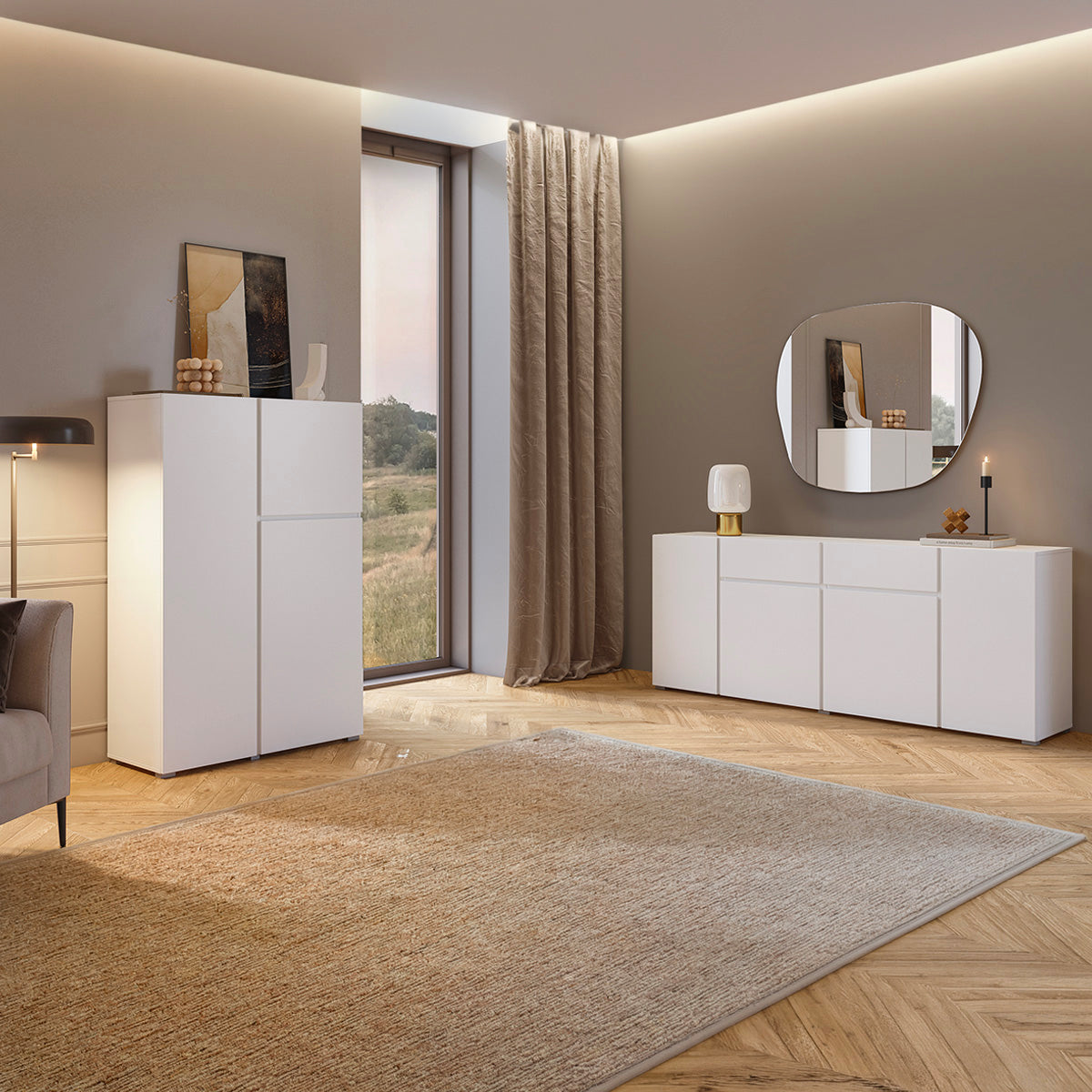 Buffet 4 portes 2 tiroirs Maxis Blanc - vue 3