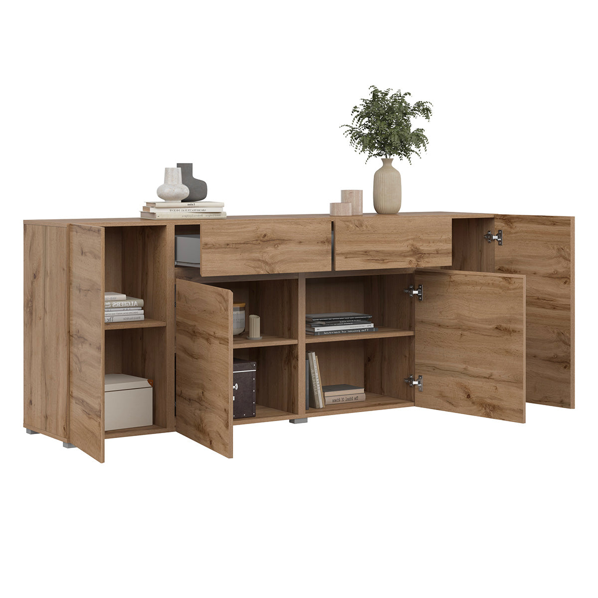 Buffet 4 portes 2 tiroirs Maxis Bois - vue 4
