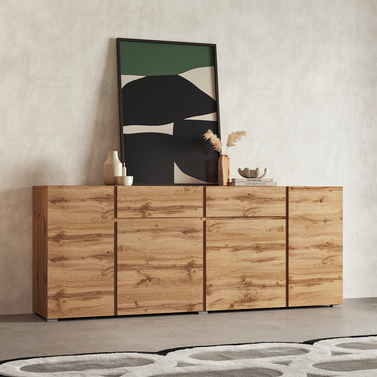 Buffet 4 portes 2 tiroirs Maxis Bois - vue 6