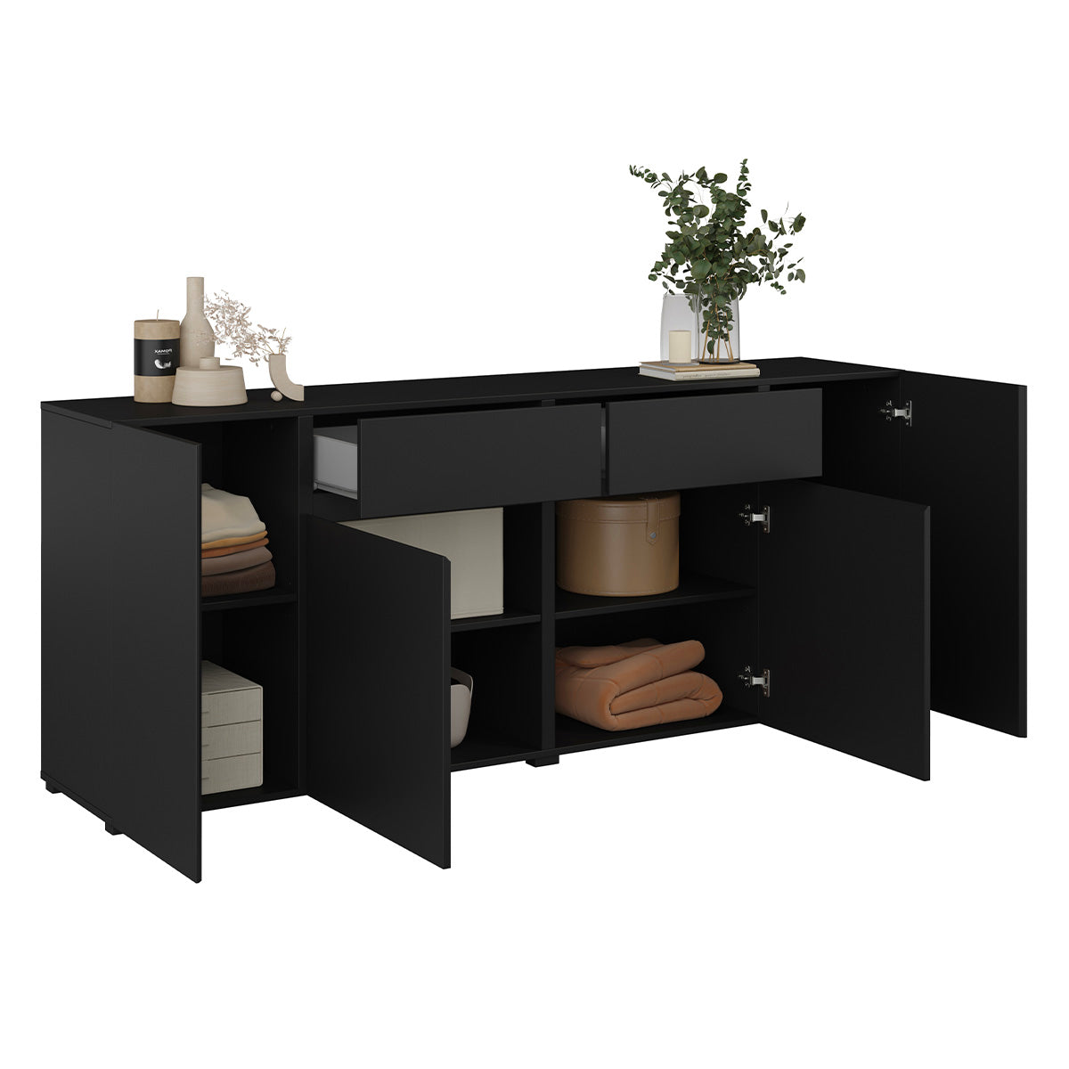 Buffet 4 portes 2 tiroirs Maxis Noir - vue 4