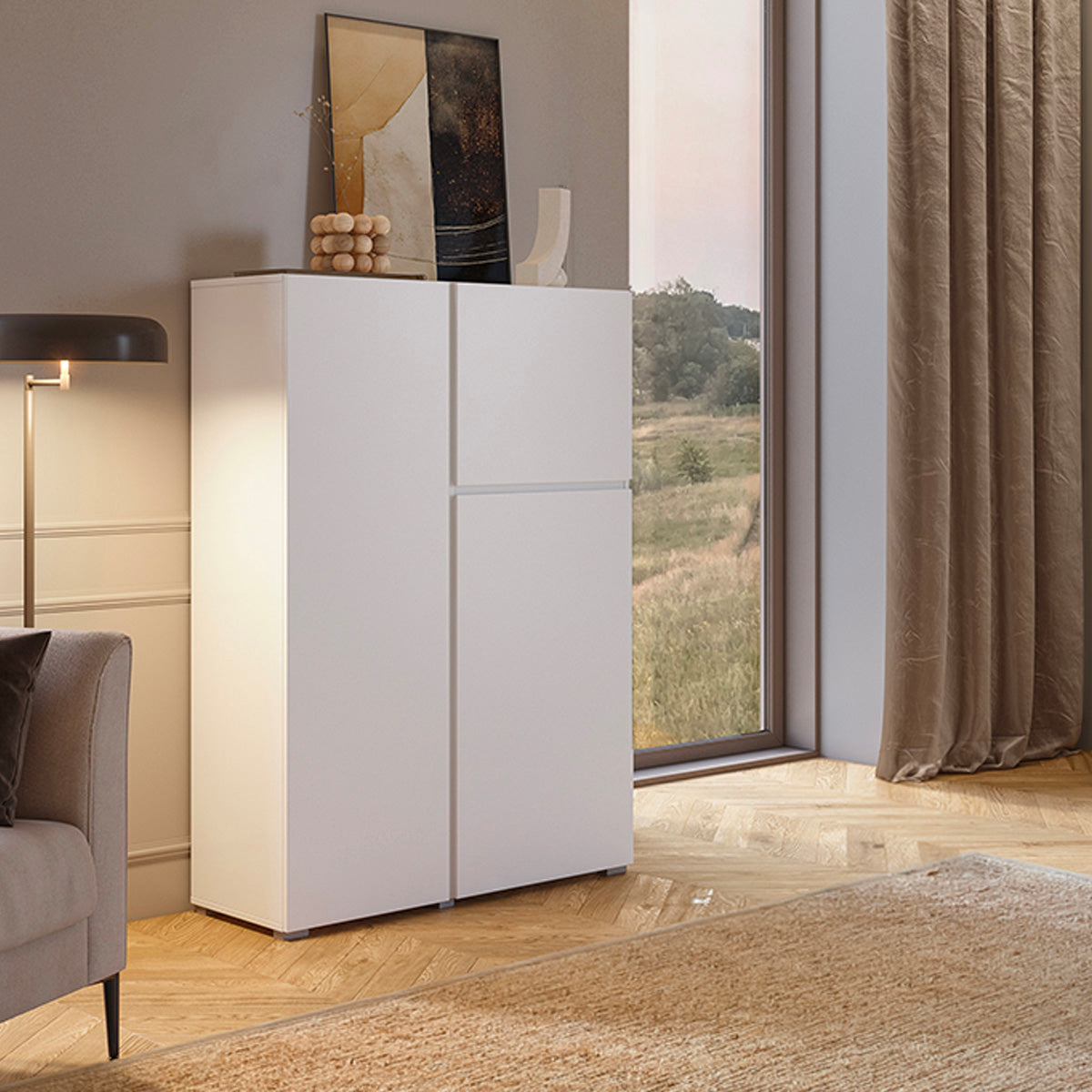 Buffet haut 3 portes Maxis Blanc - vue 2