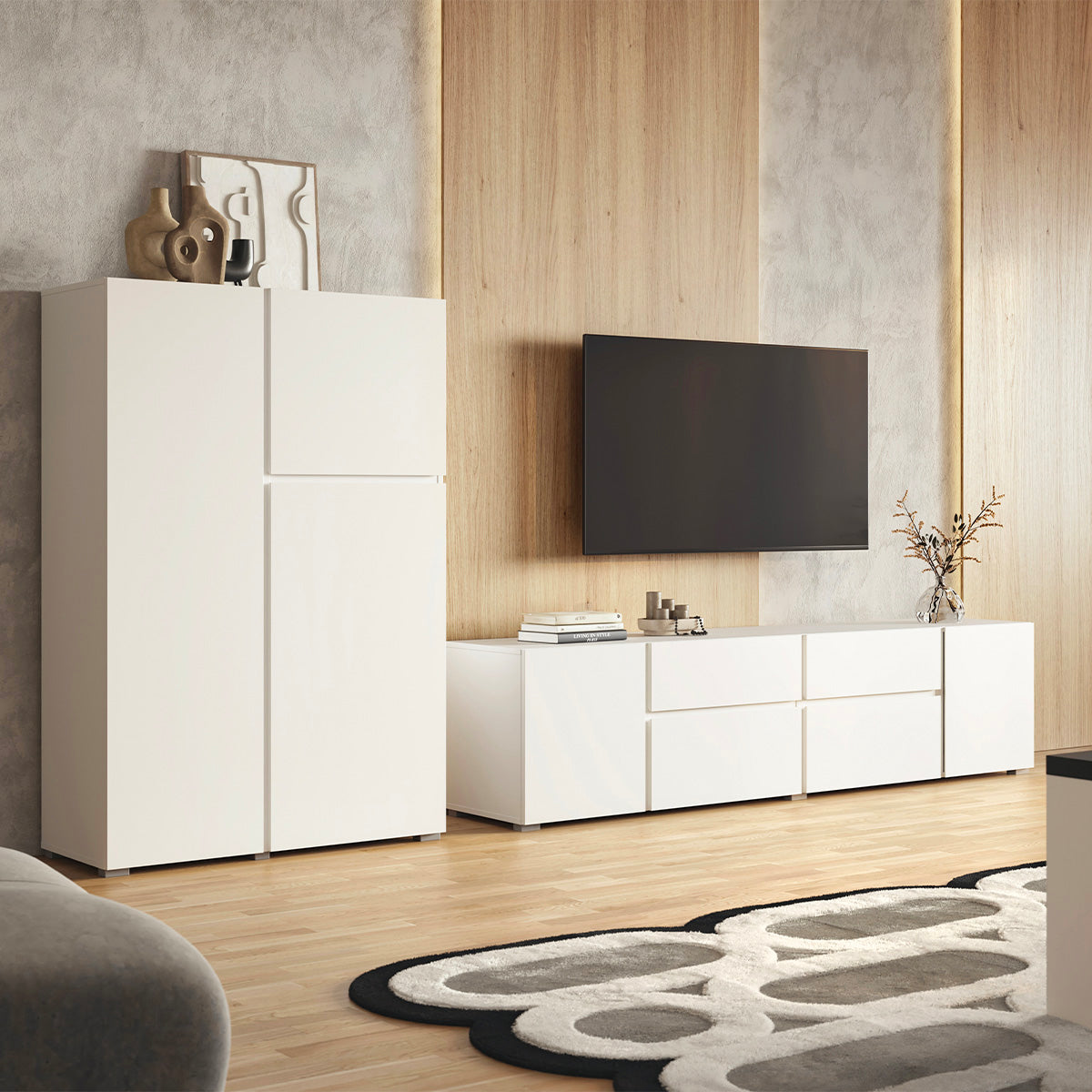 Buffet haut 3 portes Maxis Blanc - vue 3