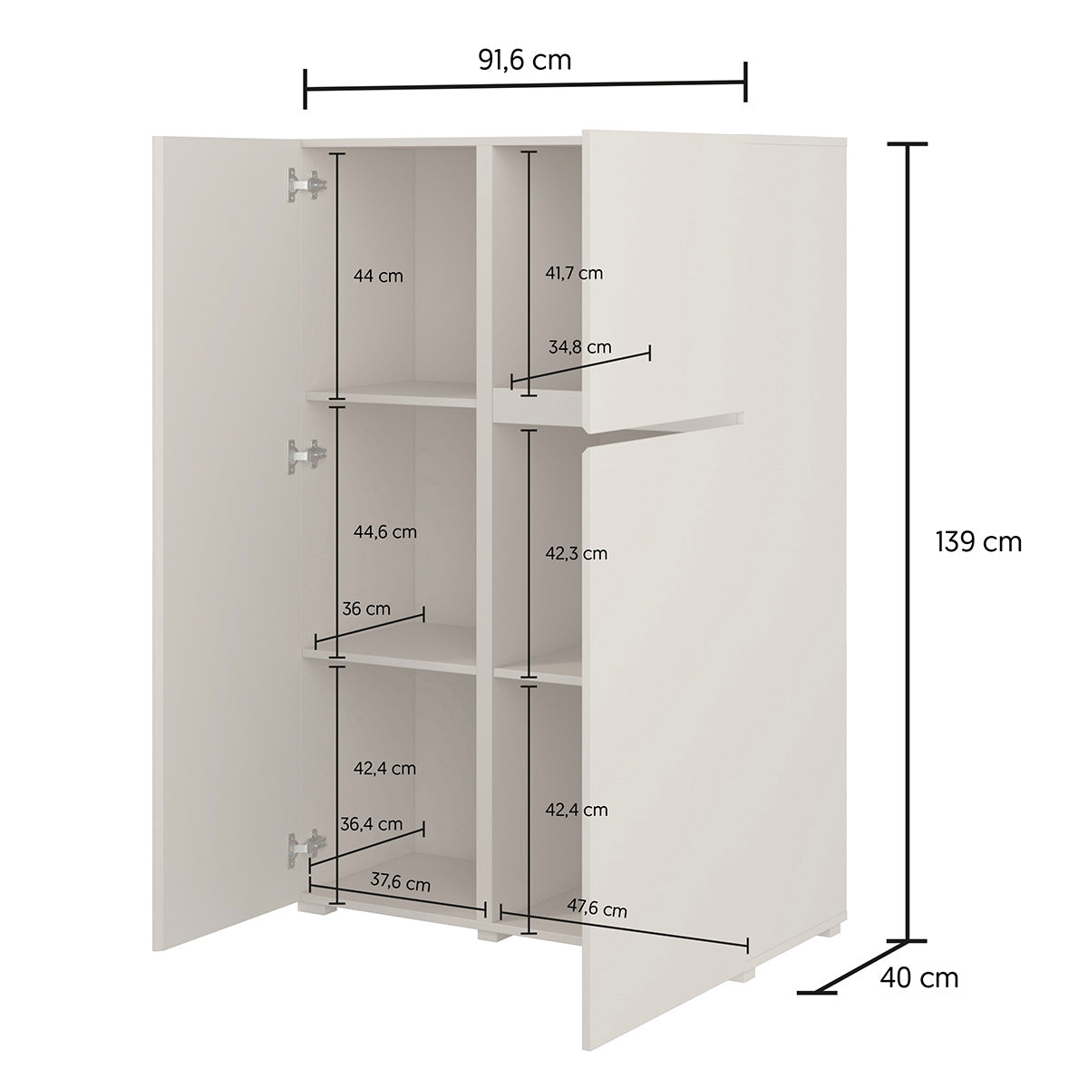 Buffet haut 3 portes Maxis Cachemire - vue 6