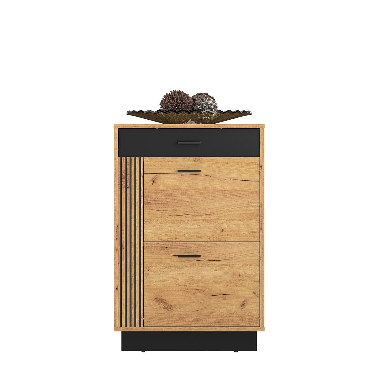 Meuble à chaussures 2 portes 1 tiroir Nilo Bois - vue 5