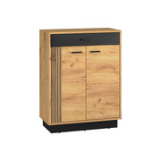 Meuble à chaussures 2 portes battantes 1 tiroir Nilo Bois
