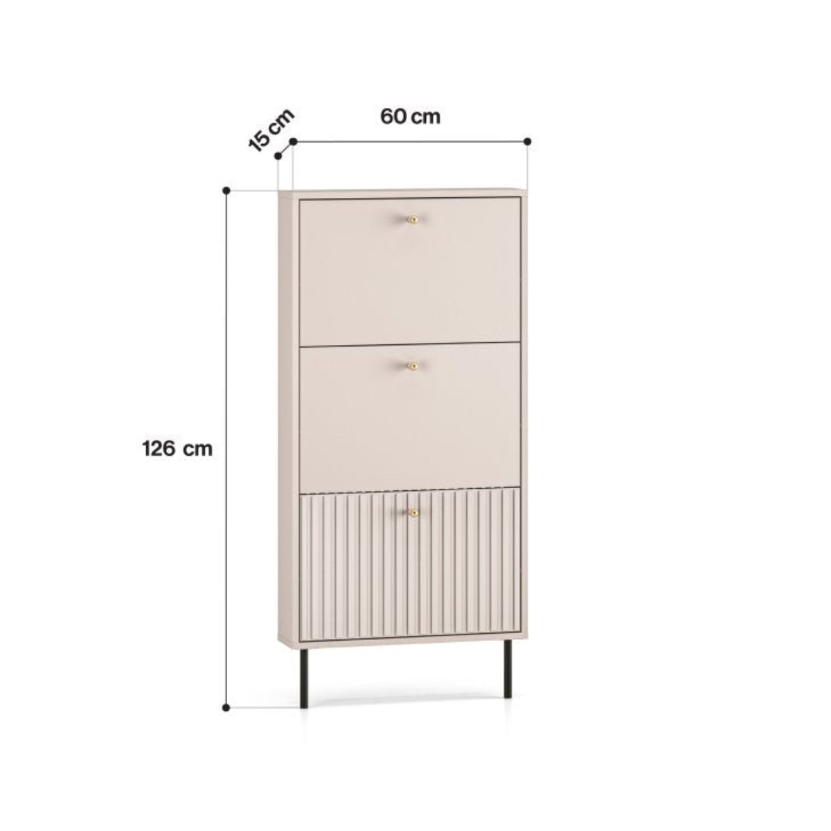 Meuble à chaussures 3 portes Nova Cachemire - vue 10