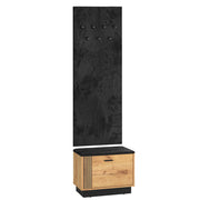 Meuble entrée porte-manteau et banc à chaussures 1 porte Nilo Bois
