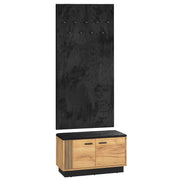 Meuble entrée porte-manteau et banc à chaussures 2 portes Nilo Bois