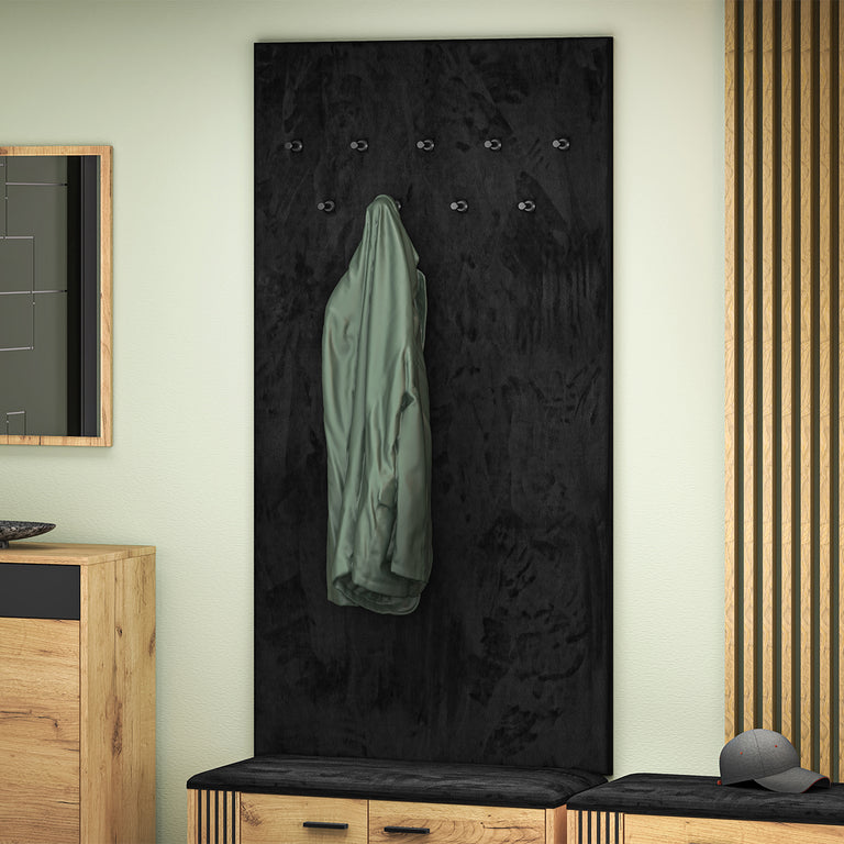 Meuble entrée porte-manteau et banc à chaussures 2 portes Nilo Bois