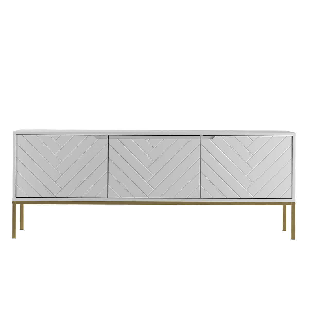 Meuble TV 3 portes 151 cm Daria Blanc - vue 2