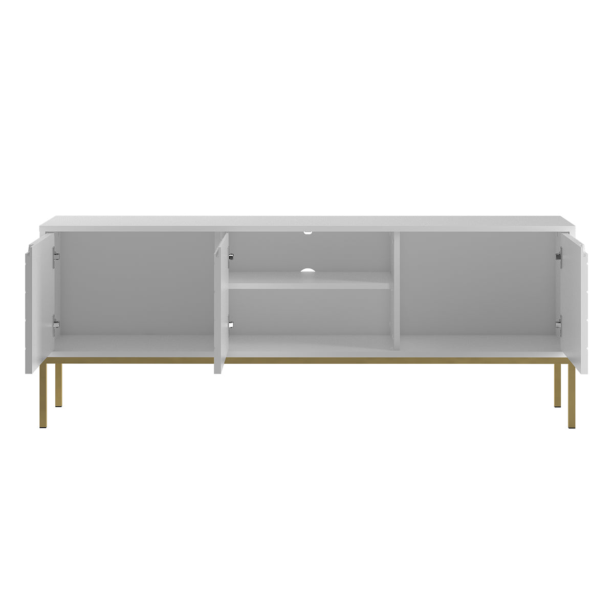 Meuble TV 3 portes 151 cm Daria Blanc - vue 3