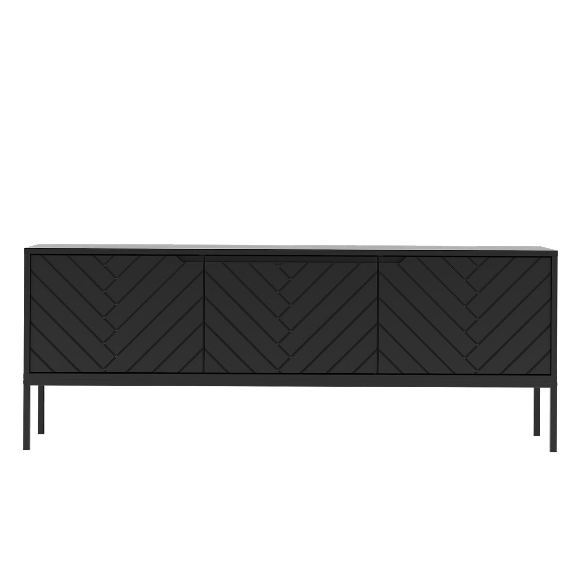 Meuble TV 3 portes 151 cm Daria Noir - vue 2