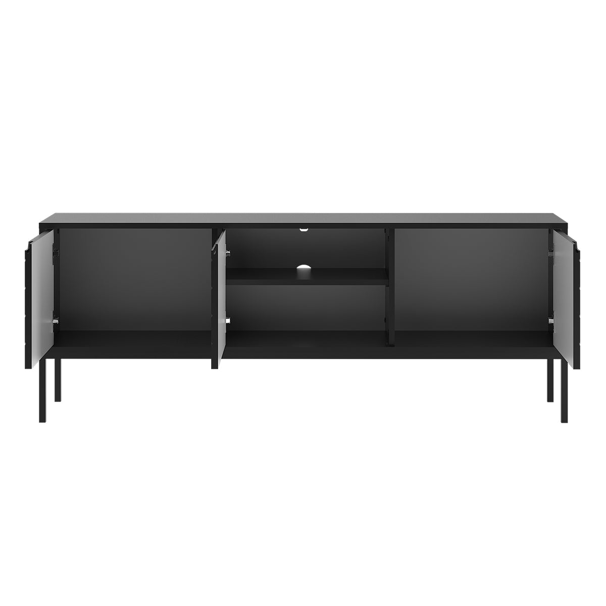 Meuble TV 3 portes 151 cm Daria Noir - vue 3