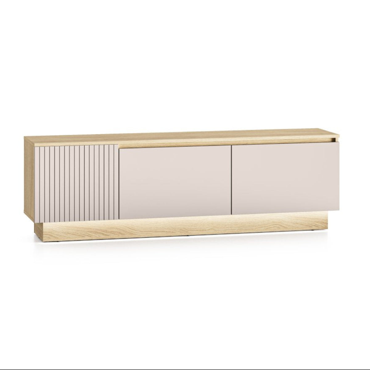 Meuble TV 3 portes 160 cm Elyès Cachemire et Bois