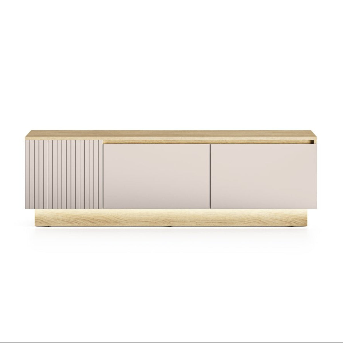 Meuble TV 3 portes 160 cm Elyès Cachemire et Bois - vue 8
