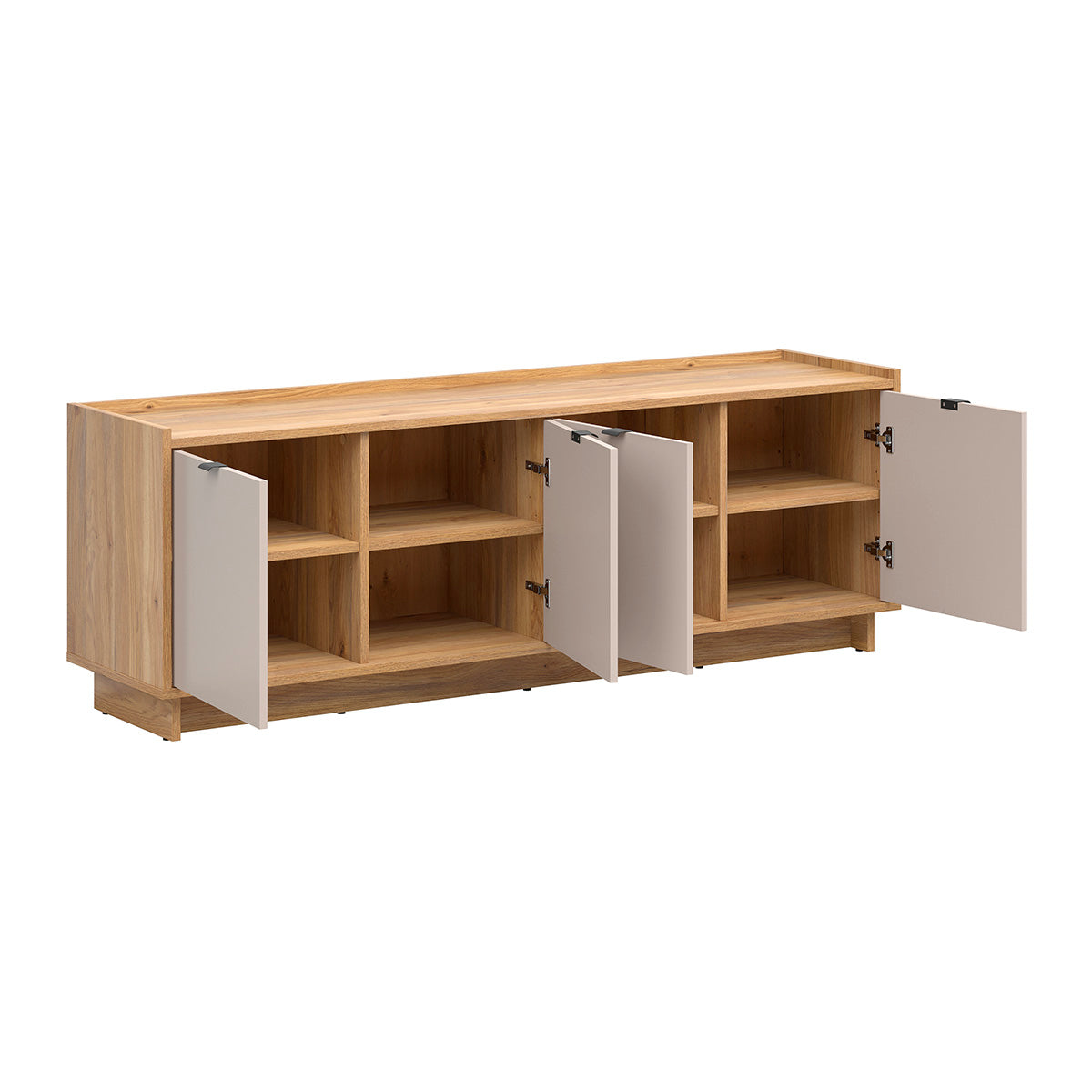 Meuble TV 4 portes 173cm Donna Cachemire et Bois - vue 3