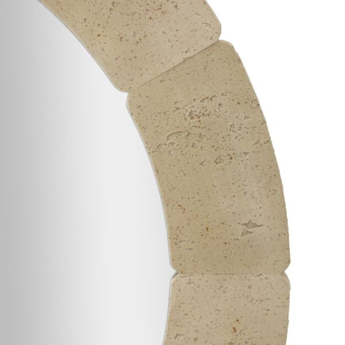 Miroir mural arrondi 90 cm effet travertin Kaël Beige - vue 5