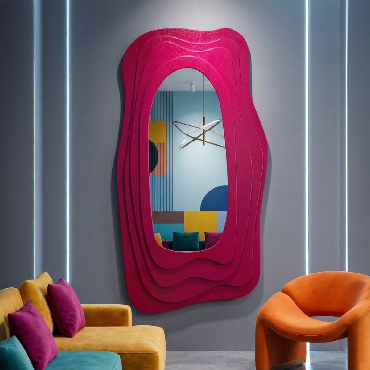 Miroir mural asymétrique 90x165 cm Greta Rose