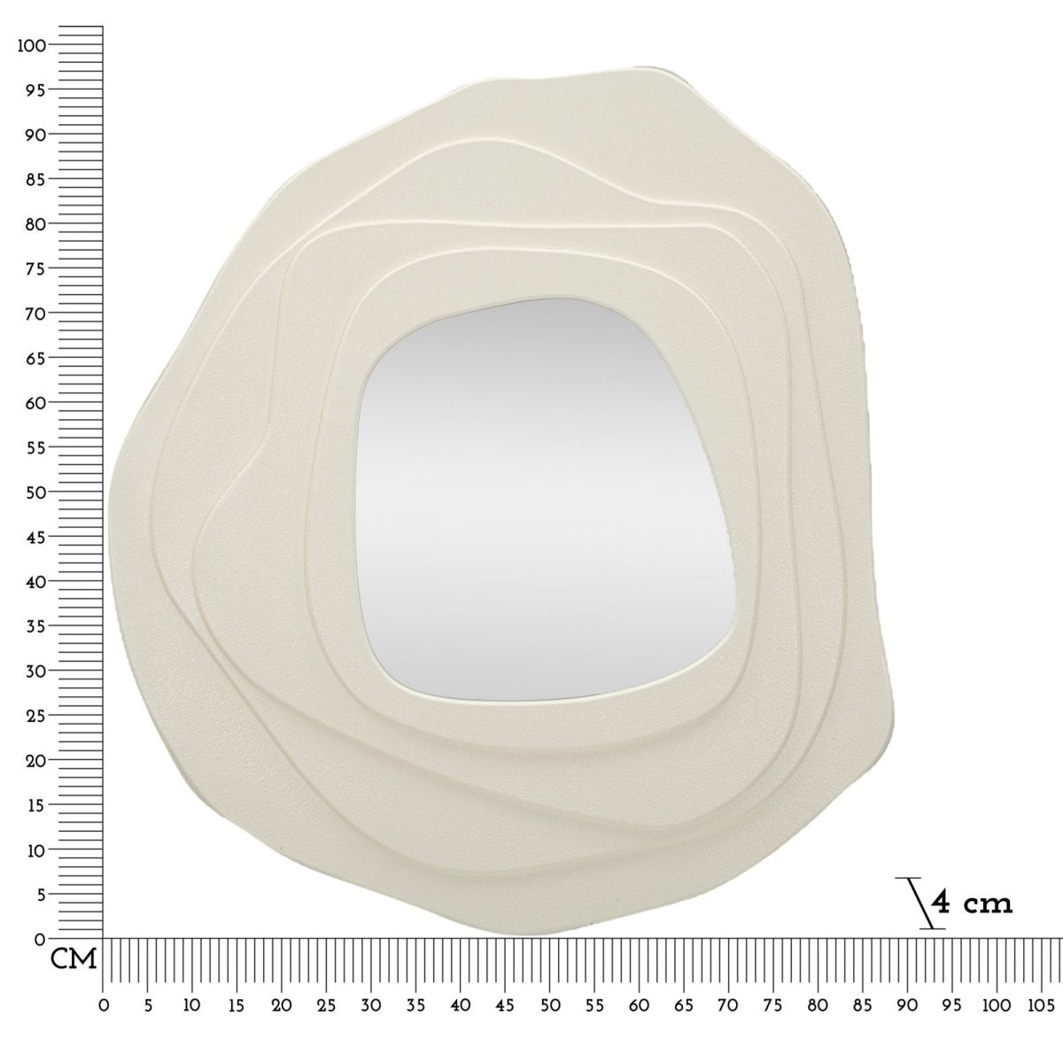 Miroir mural asymétrique 90x97 cm Greta Crème - vue 6